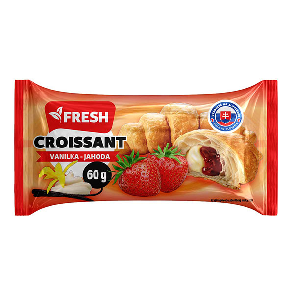 CROISSANT S JAHODOVO-VANILKOVOU NÁPLŇOU 60g FRESH 