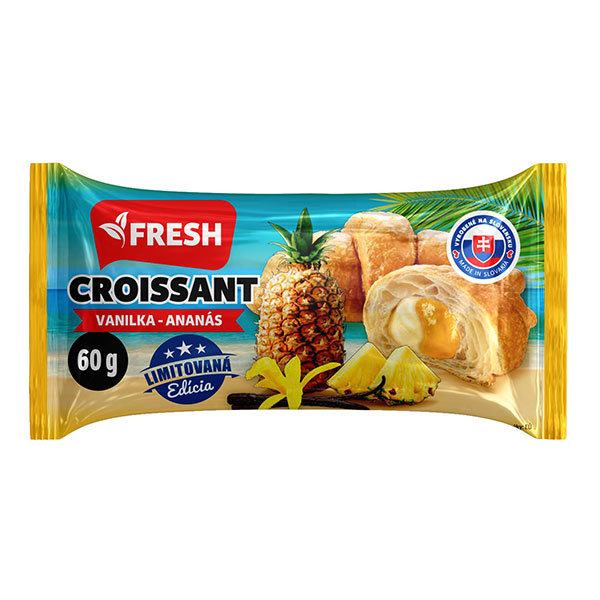 CROISSANT S VANILKOVO-ANANÁSOVOU NÁPLŇOU 60g FRESH