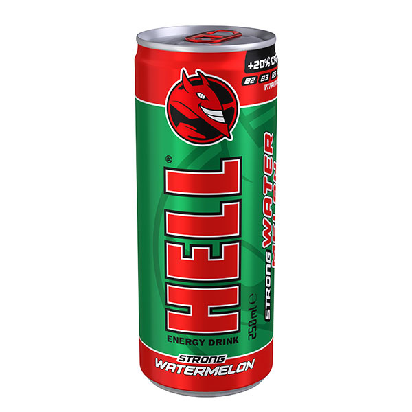 NÁPOJ ENERGETICKÝ HELL WATERMELON 0.25l PLECH VRATNÝ OBAL