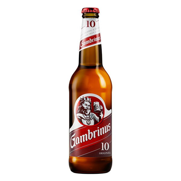 PIVO GAMBRINUS SVETLÝ 10% 0.5l VRATNÁ FĽAŠA