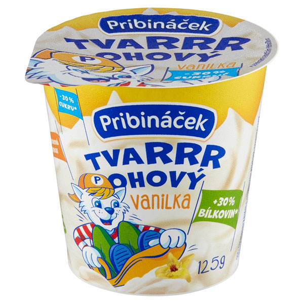 PRIBINÁČIK TVAROHOVÝ VANILKA 125g BEZLEP